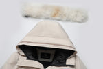 Load image into Gallery viewer, Men's Grandeur Down Parka Jacket in White (Light Fox Hood Trim) FEVANI