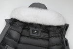 Last inn bildet i gallerivisningen, Men's Majestic Down Parka Jacket in Grey (White Fox Hood Trim) FEVANI