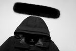 Load image into Gallery viewer, Men's Arctic Grade Down Parka Jacket in Black (Black Fox Hood Trim) FEVANI