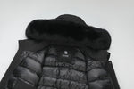 Load image into Gallery viewer, Men's Glacier Down Parka Jacket in Black (Black Fox Hood Trim) FEVANI