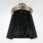 Last inn bildet i gallerivisningen, Men's Imperial Down Parka Jacket in Black (Light Fox Hood Trim) FEVANI