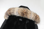 Last inn bildet i gallerivisningen, Men's Imperial Down Parka Jacket in Black (Light Fox Hood Trim) FEVANI