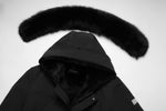 Load image into Gallery viewer, Men's Imperial Down Parka Jacket in Black (Black Fox Hood Trim) FEVANI