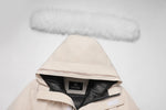 Load image into Gallery viewer, Men's Grandeur Down Parka Jacket in White (White Fox Hood Trim) FEVANI