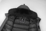 Last inn bildet i gallerivisningen, Men's Majestic Down Parka Jacket in Grey (Black Fox Hood Trim) FEVANI