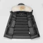 Cargar imagen en el visor de la galería, Men's Majestic Down Parka Jacket in Grey (Light Fox Hood Trim) FEVANI