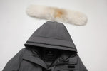 Cargar imagen en el visor de la galería, Men's Majestic Down Parka Jacket in Grey (Light Fox Hood Trim) FEVANI