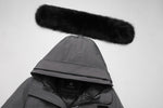 Last inn bildet i gallerivisningen, Men's Majestic Down Parka Jacket in Grey (Black Fox Hood Trim) FEVANI
