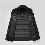 Last inn bildet i gallerivisningen, Men's Majestic Down Parka Jacket in Black (Black Fox Hood Trim) FEVANI