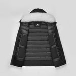 Last inn bildet i gallerivisningen, Men's Majestic Down Parka Jacket in Black (White Fox Hood Trim) FEVANI