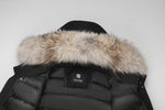 Load image into Gallery viewer, Men's Glacier Down Parka Jacket in Black (Light Fox Hood Trim) FEVANI