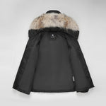 Load image into Gallery viewer, Men's Arctic Emperor Down Puffer Jacket in Black (Light Fox Hood Trim) FEVANI