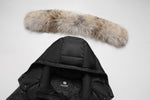 Load image into Gallery viewer, Men's Arctic Emperor Down Puffer Jacket in Black (Light Fox Hood Trim) FEVANI
