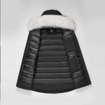 Last inn bildet i gallerivisningen, Women's Ritzy Down Parka Jacket in Black (White Fox Hood Trim) FEVANI