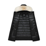 Load image into Gallery viewer, Men's Grandeur Down Parka Jacket in Black (Light Fox Hood Trim) FEVANI
