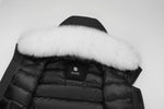 Load image into Gallery viewer, Men's Grandeur Down Parka Jacket in Black (White Fox Hood Trim) FEVANI