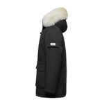 Load image into Gallery viewer, Men's Grandeur Down Parka Jacket in Black (Light Fox Hood Trim) FEVANI