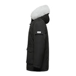 Load image into Gallery viewer, Men's Grandeur Down Parka Jacket in Black (White Fox Hood Trim) FEVANI