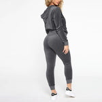 Load image into Gallery viewer, Fevani Charcoal Grey Velour Set FEVANI