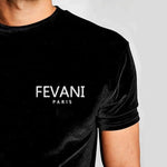 Load image into Gallery viewer, Fevani Black Velour T-shirt FEVANI