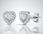 Load image into Gallery viewer, Fevani Heart shaped earstud earrings:Luminous Diamonds in 925 Sterling Silver FEVANI

