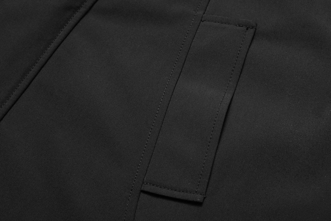 Men's Glacier Down Parka Jacket in Black (White Fox Hood Trim) FEVANI