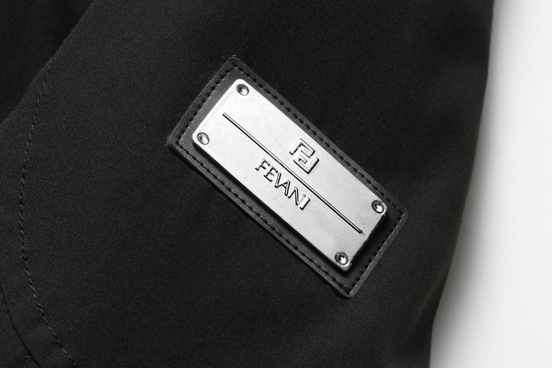 Men's Glacier Down Parka Jacket in Black (White Fox Hood Trim) FEVANI