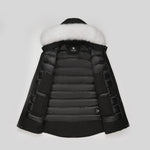 Indlæs billede til gallerivisning Men's Glacier Down Parka Jacket in Black (White Fox Hood Trim) FEVANI