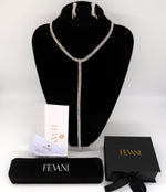 Carica l&#39;immagine nel visualizzatore di Gallery, Women&#39;s Wedding Jewelry Set: Grandeur Necklace with Earrings Set FEVANI
