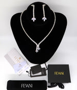 Afbeelding in Gallery-weergave laden, Women&#39;s Wedding Jewelry Set: Leaf Crystal Necklace with Earrings Set FEVANI
