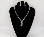 Laden Sie das Bild in den Galerie-Viewer, Women&#39;s Wedding Jewelry Set: Leaf Crystal Necklace with Earrings Set FEVANI
