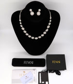 이미지를 갤러리 뷰어에 로드 , Women&#39;s Wedding Jewelry Set: Platinum Aura Necklace with Earrings bridal jewelry Set FEVANI
