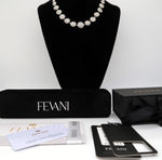 이미지를 갤러리 뷰어에 로드 , Women&#39;s Wedding Jewelry Set: Platinum Aura Necklace with Earrings bridal jewelry Set FEVANI
