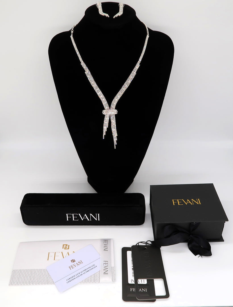 Women's Wedding Jewelry Set: Regal Radiance Necklace with Earrings Set FEVANI