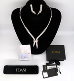 Afbeelding in Gallery-weergave laden, Women&#39;s Wedding Jewelry Set: Regal Radiance Necklace with Earrings Set FEVANI
