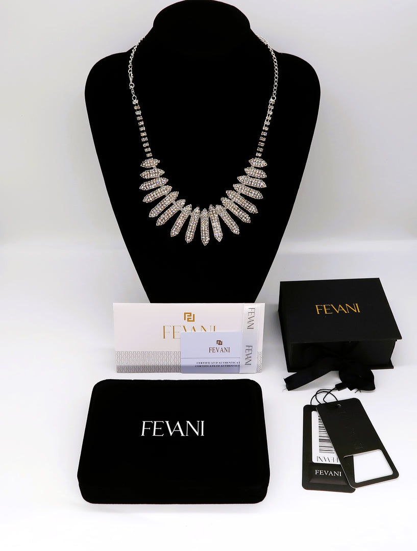 Women's Luxe Legacy Tear Drop Crystal Necklace - Bridal Necklace FEVANI