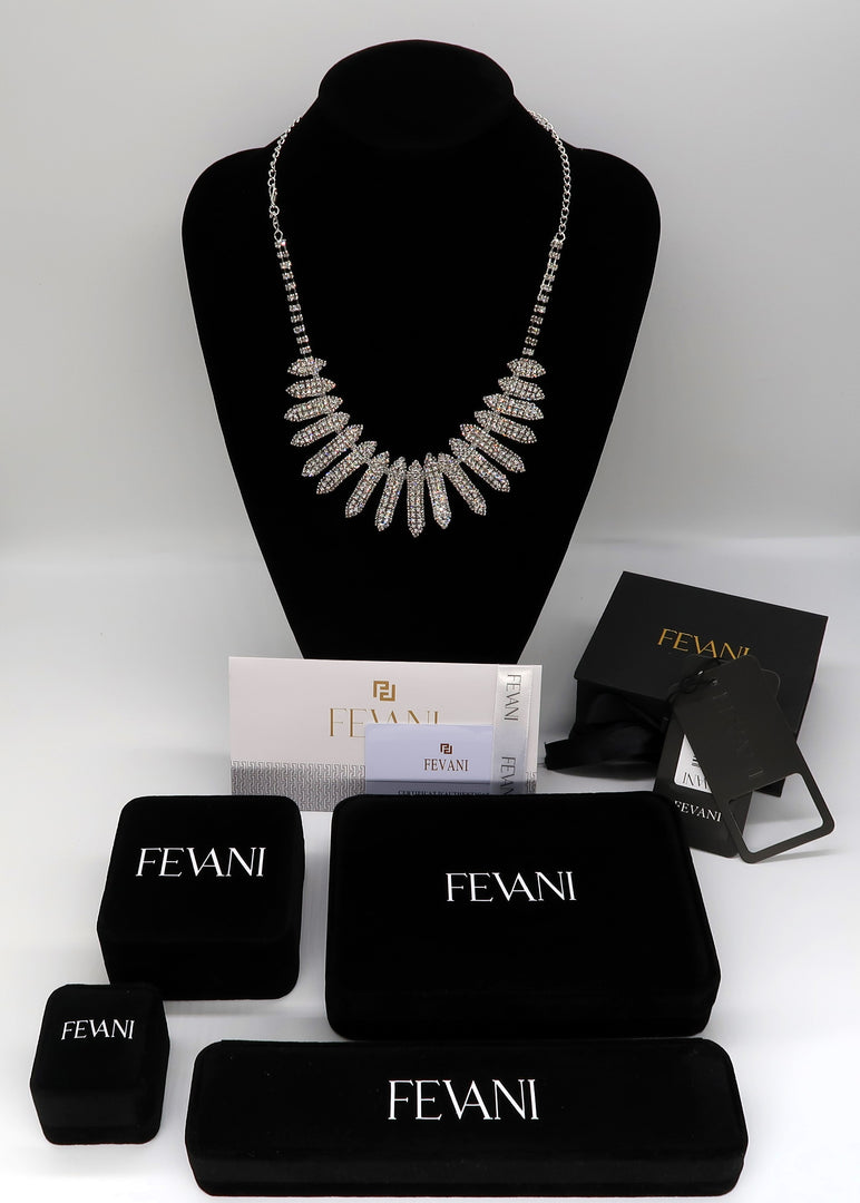 Women's Luxe Legacy Tear Drop Crystal Necklace - Bridal Necklace FEVANI