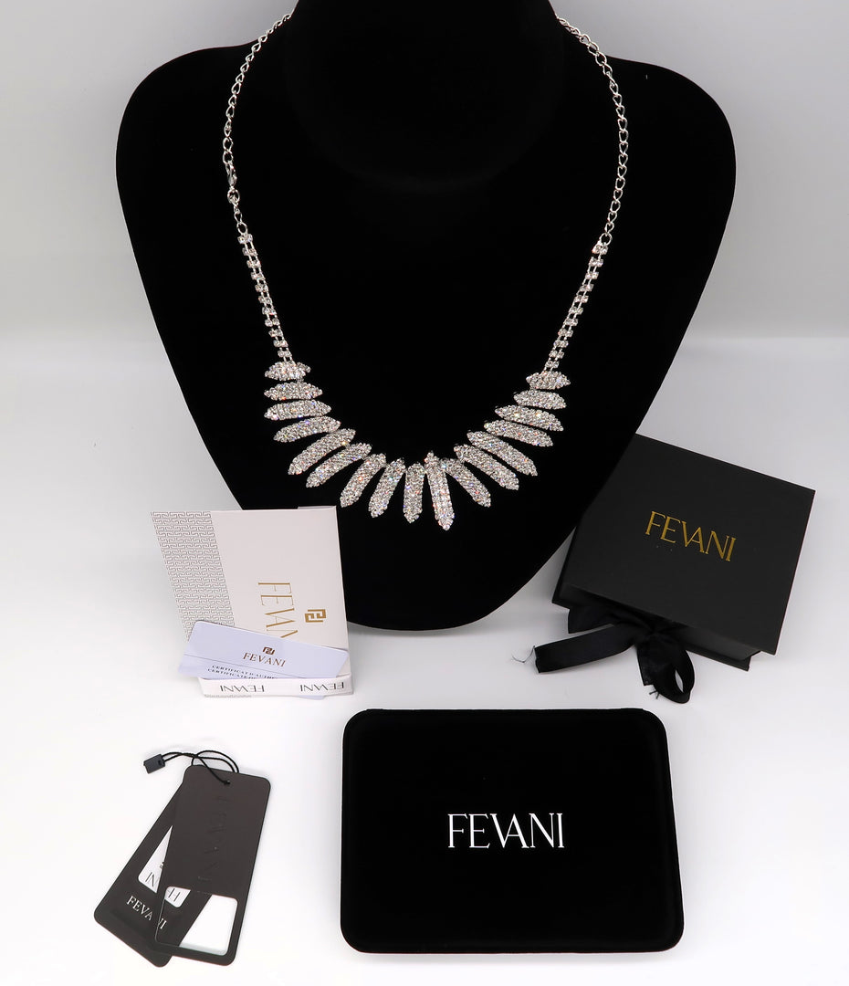 Women's Luxe Legacy Tear Drop Crystal Necklace - Bridal Necklace FEVANI