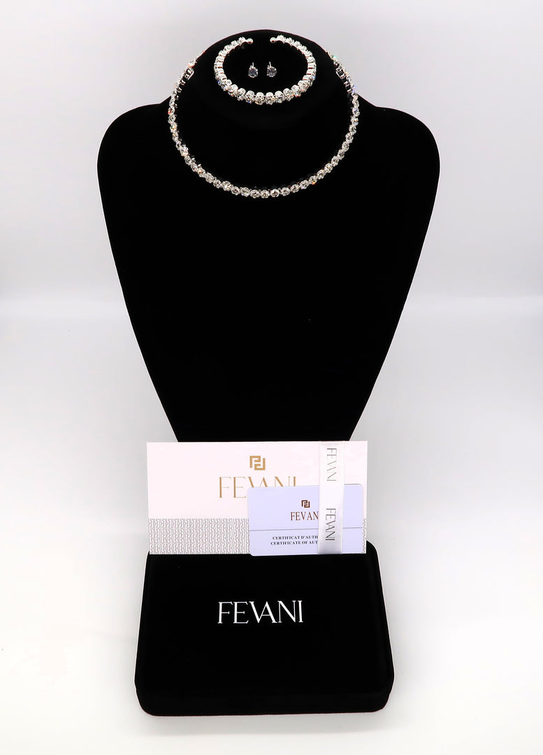 Women's Wedding Jewelry Set: Haute Couture Necklace, Bracelet and Earrings Set FEVANI