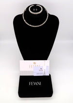 Indlæs billede til gallerivisning Women&#39;s Wedding Jewelry Set: Haute Couture Necklace, Bracelet and Earrings Set FEVANI
