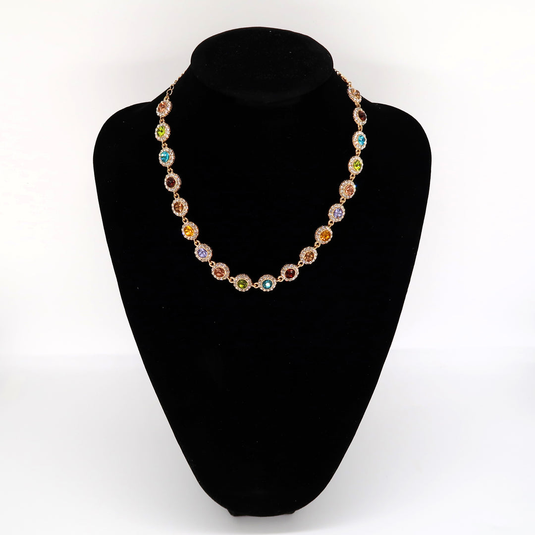 Multi Colour Gemstone Necklace: Opulent Treasures Necklace FEVANI