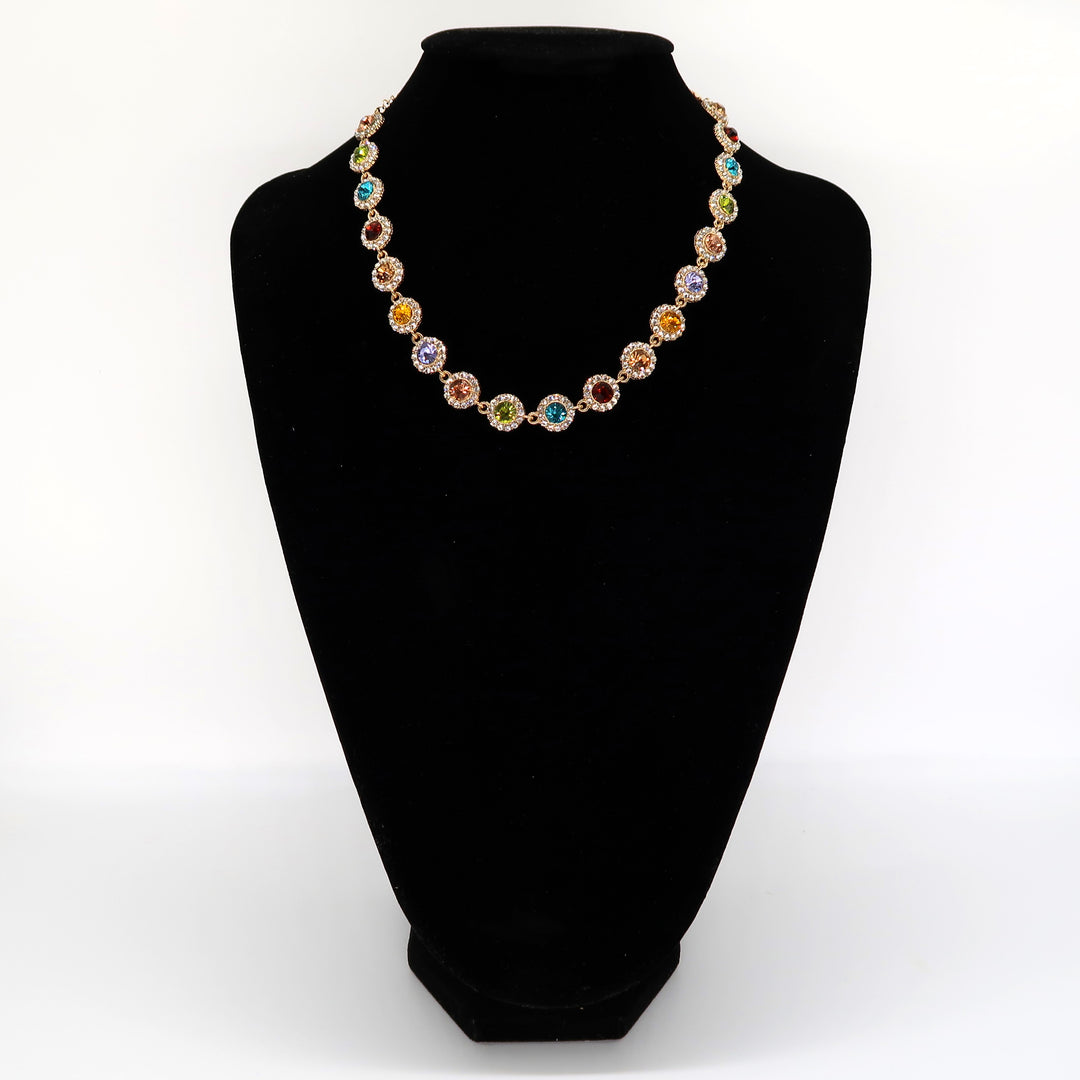 Multi Colour Gemstone Necklace: Opulent Treasures Necklace FEVANI