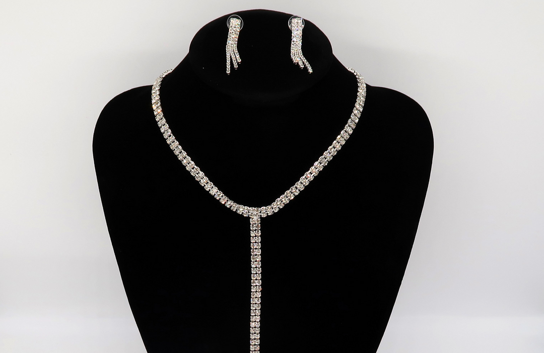 Women's Wedding Jewelry Set: Grandeur Necklace with Earrings Set FEVANI