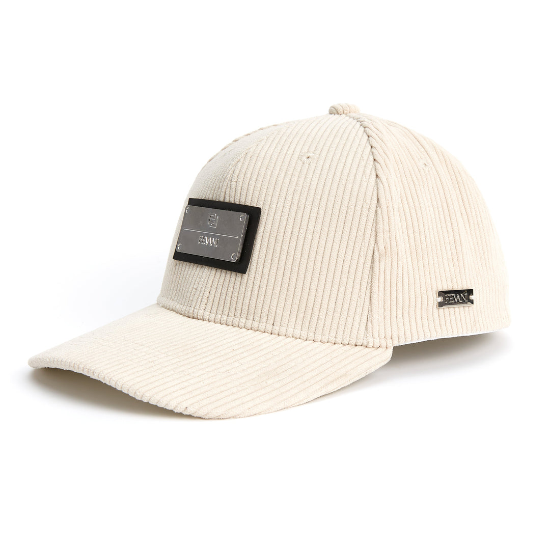 Fevani Baseball Beige Cap with Metal Badge FEVANI