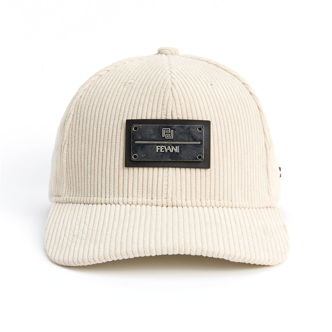 Fevani Baseball Beige Cap with Metal Badge FEVANI