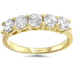 Load image into Gallery viewer, 14K Yellow Gold Diamond 5-Stone Camia Wedding Ring FEVANI
