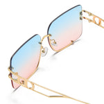 Load image into Gallery viewer, Women&#39;s Fevani Blue Pink Square Oversized Sunglasses FEVANI
